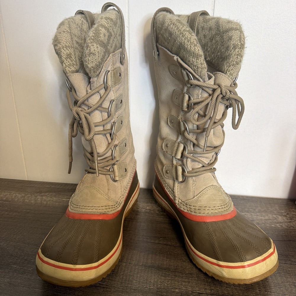 Women's Sorel Size 7 Joan Of Arctic Knit Winter Boots Waterproof Tall